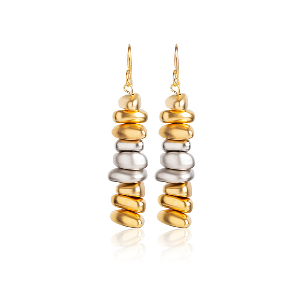 ELODIE |עגילים ארוכים מצופים זהב וכסף