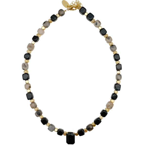CHOKER NERO CRYSTAL|שרשרת בציפוי זהב