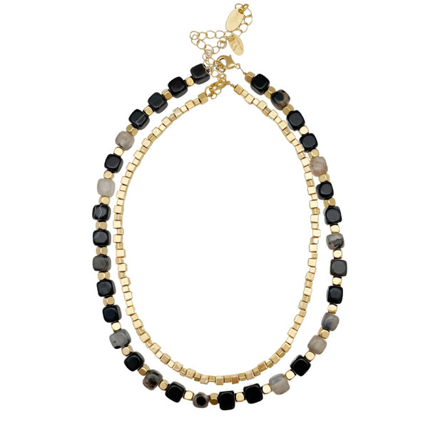 CHOKER NERO SET|שרשרת קולר בציפוי זהב