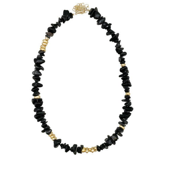 CHOKER PURE BLACK |שרשרת קולר בציפוי זהב