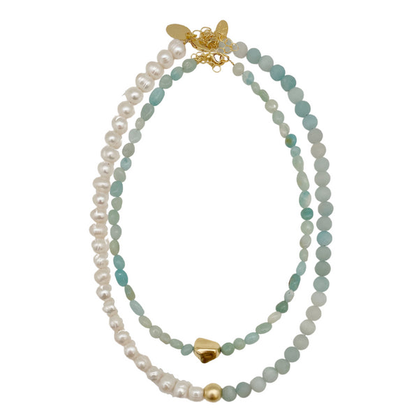 CHOKER  DAMCA MINT SET|שרשרת קולר עם פנינים