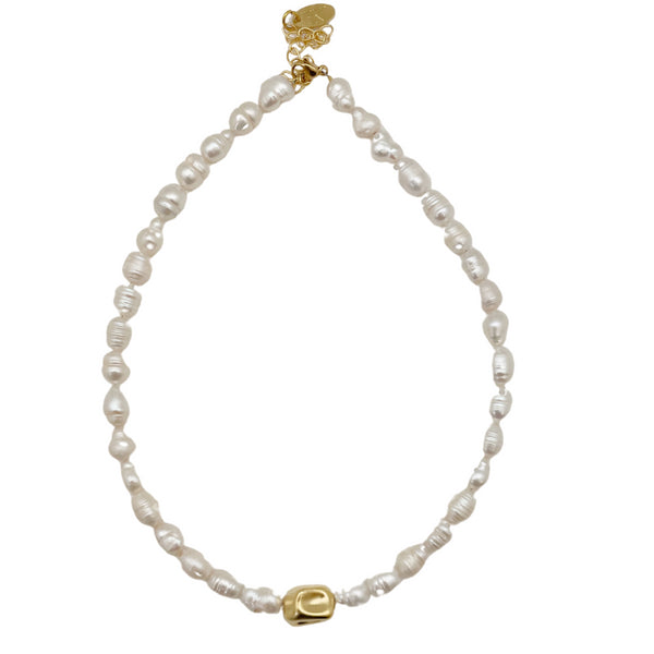 CHOKER ALISA PEARL|שרשרת קולר בציפוי זהב
