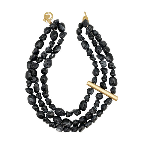 SAMBA BLACK| שרשרת קצרה בציפוי זהב