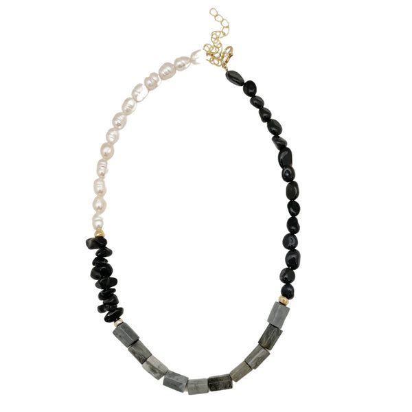 CHOKER CHEQUE BLACK |שרשרת קולר בציפוי זהב