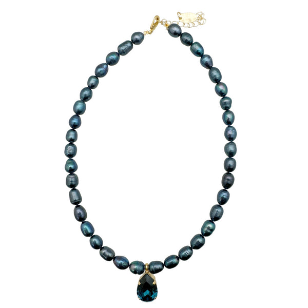 CHOKER ZORA BLUE| שרשרת פנינים בציפוי זהב