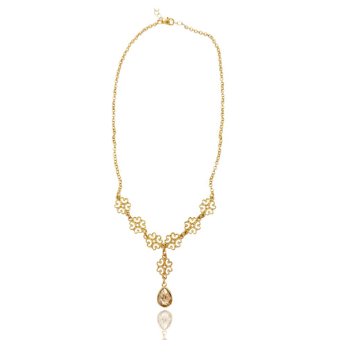 LACE NECKLACE| שרשרת קצרה בציפוי זהב