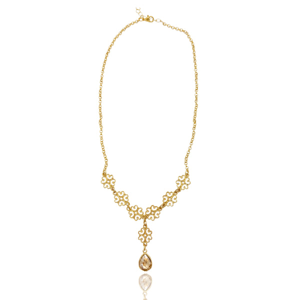 LACE NECKLACE| שרשרת קצרה בציפוי זהב