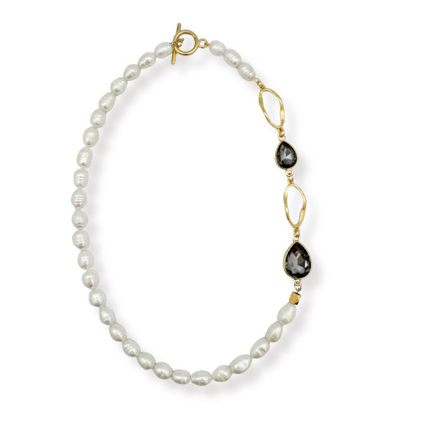 MOON PEARL CRYSTAL NECKLACE|  שרשרת פנינים טבעיות