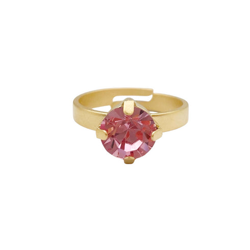 POKA PINK|טבעת בציפוי זהב וקריסטלים