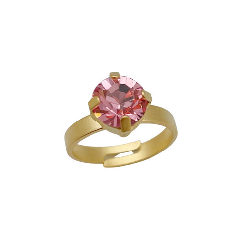 POKA PINK|טבעת בציפוי זהב וקריסטלים