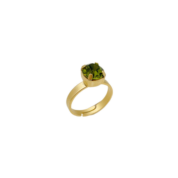 POKA GREEN|טבעת בציפוי זהב וקריסטלים