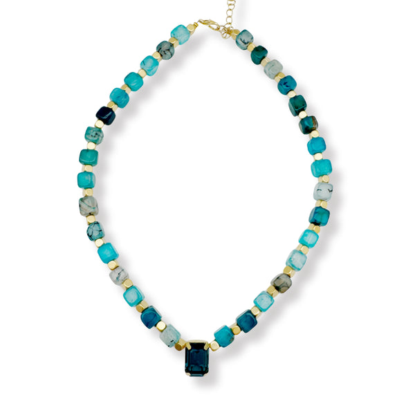 CHOKER VERDE CRYSTAL|שרשרת קולר בציפוי זהב