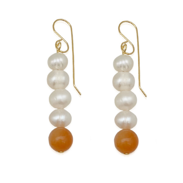 MOON ORANGE| עגילים ארוכים מצופים זהב