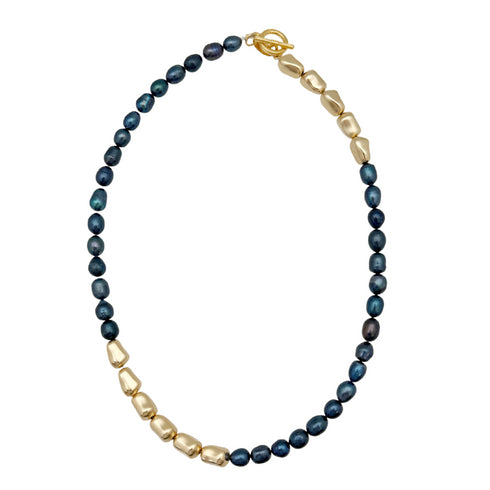 VIVIANA BLUE| שרשרת פנינים קצרה