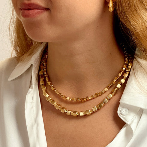 CHOKER  BETH SET |שרשרת קולר בציפוי זהב סט