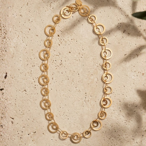 VIDA GOLD| שרשרת חישוקים קצרה בציפוי זהב