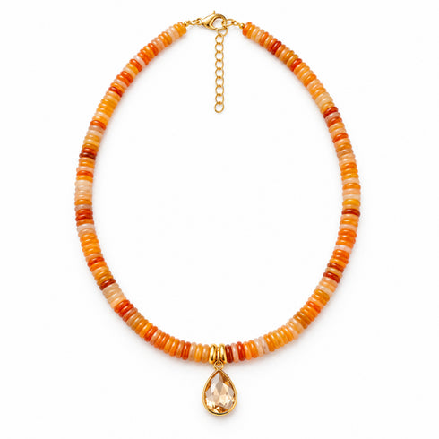 AMBER| שרשרת חרוזים כתומה
