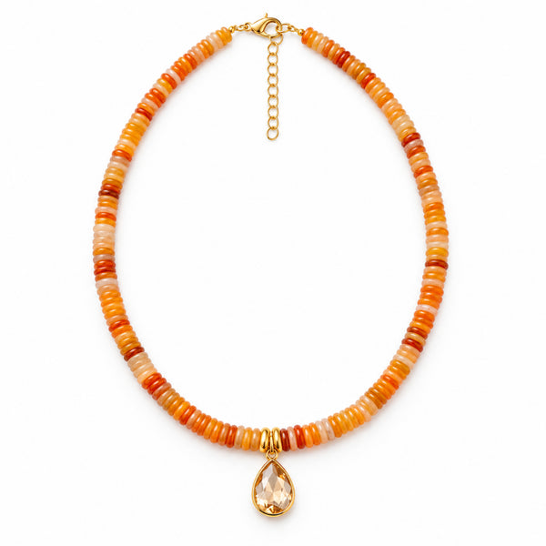 AMBER| שרשרת חרוזים כתומה