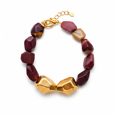 PLUM | צמיד אבני Mookaite טבעיות