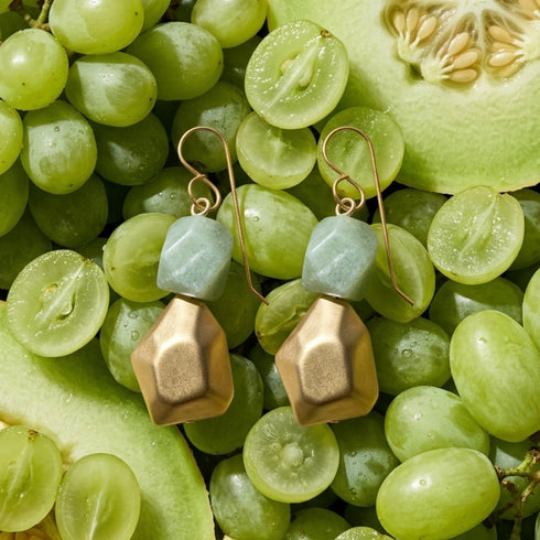 PEAR | עגילי אבני JADE טבעיות