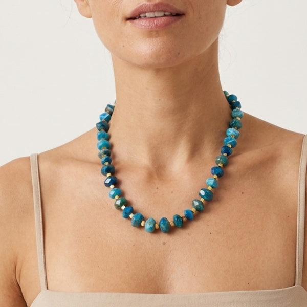 CHOKER ROBIN BLUE |שרשרת קולר בציפוי זהב