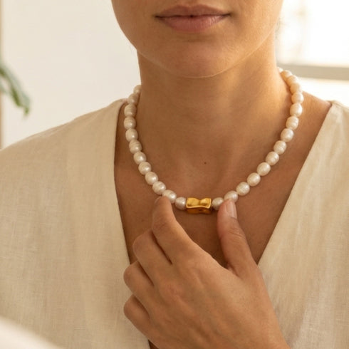 שרשרת פנינים טבעיות מתורבתות | MARONA NECKLACE