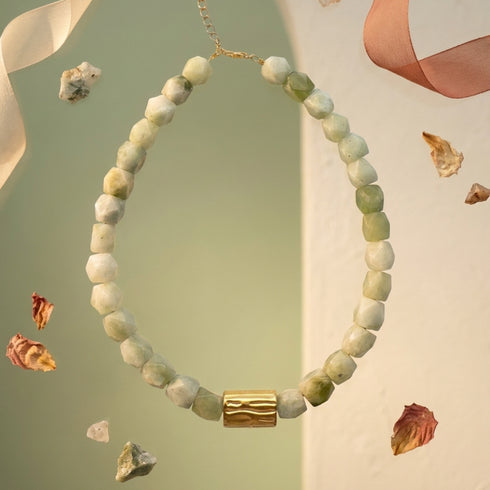 PEAR ONE | שרשרת קצרה אבן JADE בודדת