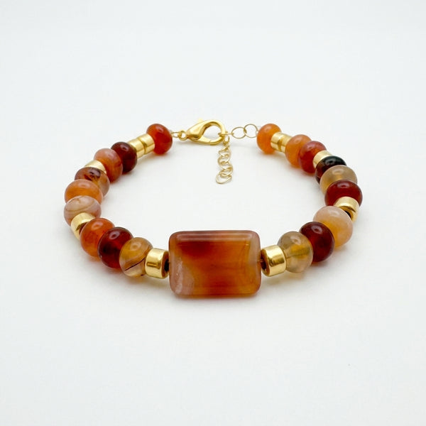 LINA RED BRACELET  |צמיד אבנים טבעיות