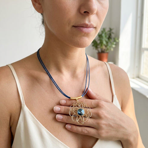 STUDIO SAMPLE #1342 NECKLACE  |שרשרת אבנים טבעיות