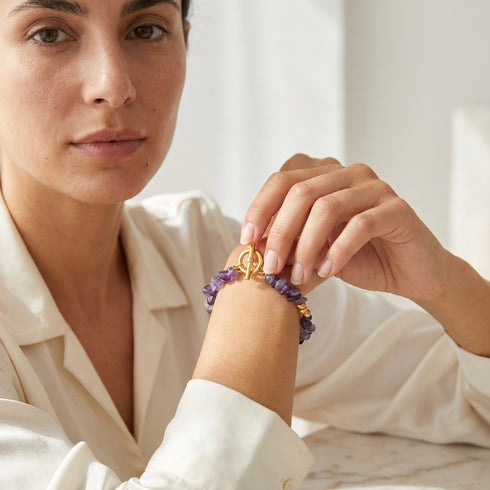 PURE PURPLE BRACELET  |צמיד  בציפוי זהב