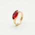 KIRA RED RING| טבעת  בציפוי זהב