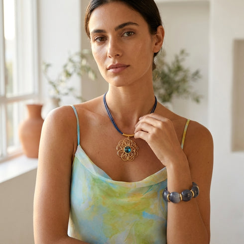 STUDIO SAMPLE #1342 NECKLACE  |שרשרת אבנים טבעיות