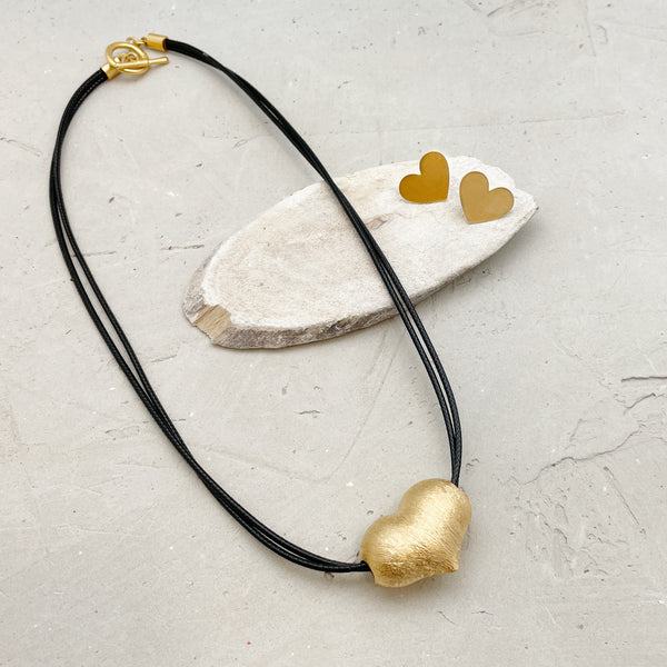 LOVIE SET| שרשרת תליון לב בציפוי זהב
