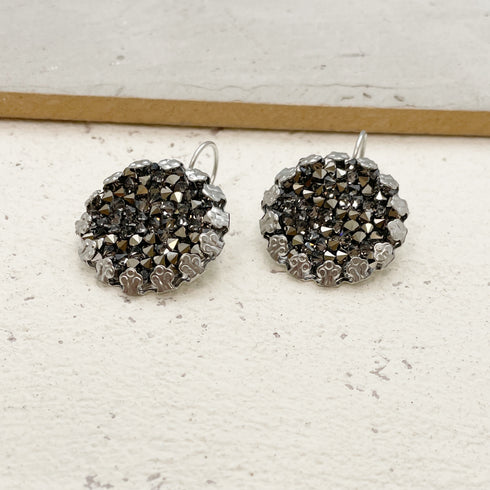 CLEOPATRA SILVER|עגילים מצופים כסף  וקריסטלים