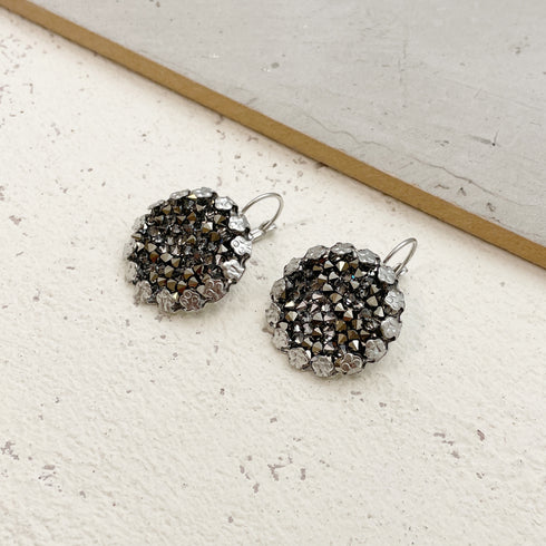 CLEOPATRA SILVER|עגילים מצופים כסף  וקריסטלים