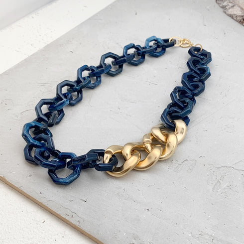 ELANIA BLUE| שרשרת חוליות קצרה בציפוי זהב