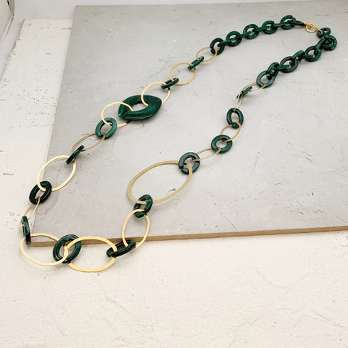 RONDIS GREEN| שרשרת חוליות בציפוי זהב