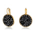 LOLA BLACK W| עגילי קריסטלים קצרים בציפוי זהב