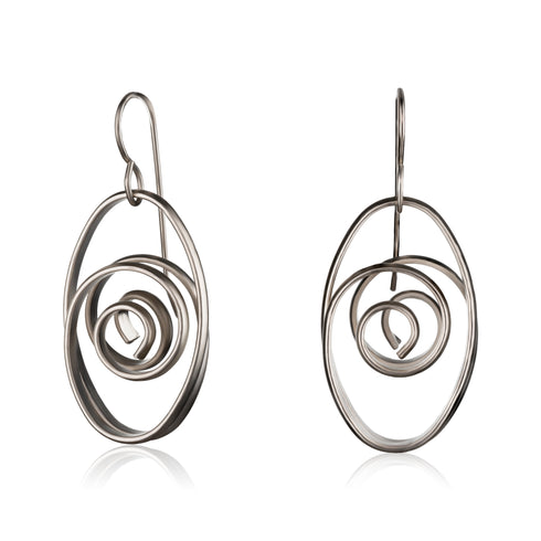 SPIRAL SILVER| עגילים בציפוי כסף