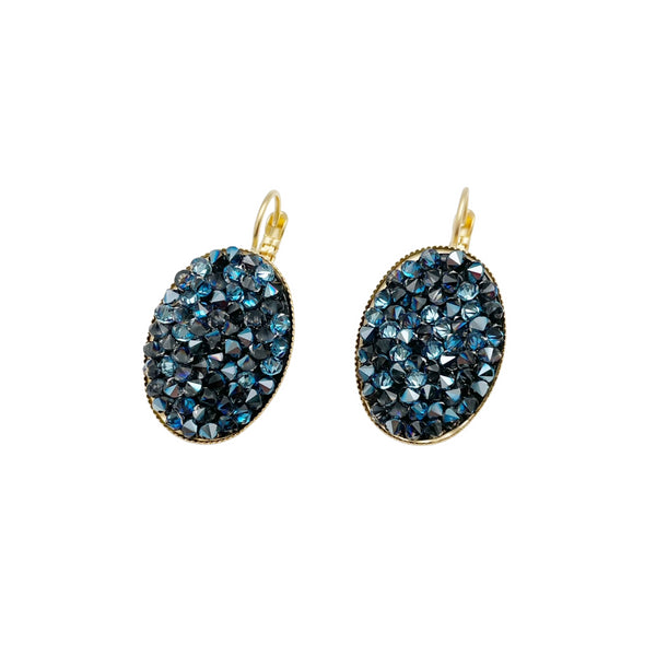 FLEUR BLUE| עגילים בציפוי זהב וקריסטלים