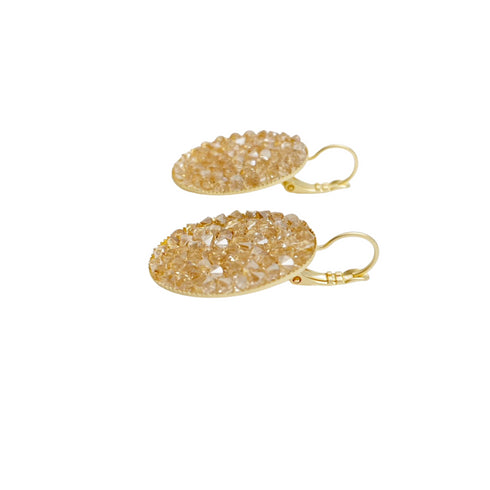 FLEUR CLEAR| עגילים קצרים מצופים זהב