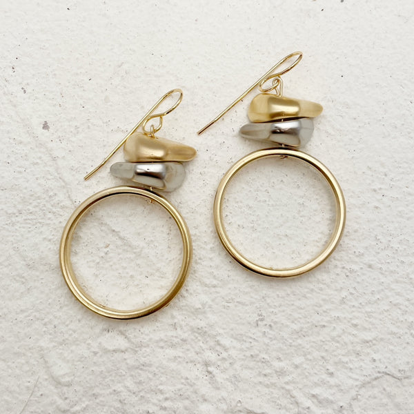 ABI | עגילים מצופים כסף וזהב