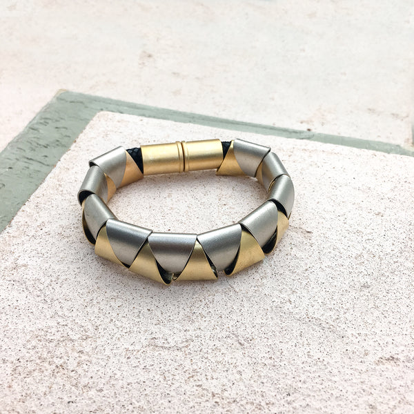SUNNY SILVER GOLD |צמיד מגנט מצופה