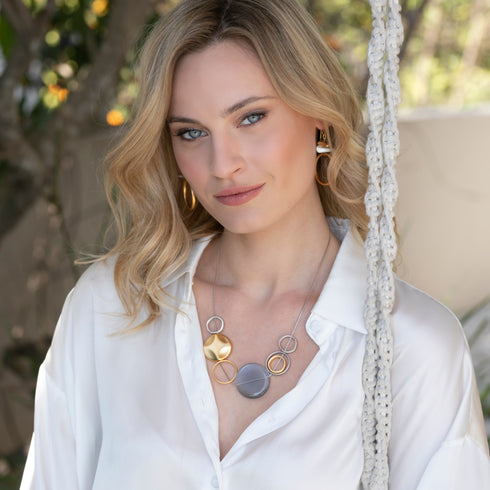 ABI | עגילים מצופים כסף וזהב