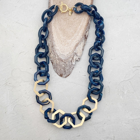 NINA BLUE SET| סט שרשרת ועגילים