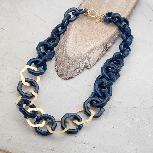 NINA BLUE SET| סט שרשרת ועגילים