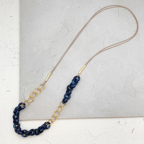 SYDNEY BLUE| שרשרת ארוכה בציפוי זהב
