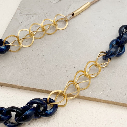 SYDNEY BLUE| שרשרת ארוכה בציפוי זהב