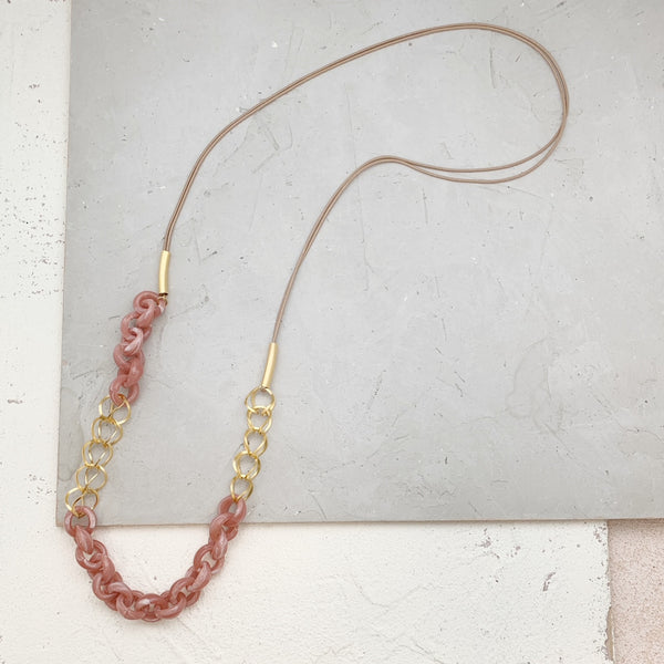 SYDNEY PINK| שרשרת ארוכה בציפוי זהב