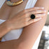 FICO BLACK|טבעת בציפוי זהב וקריסטלים